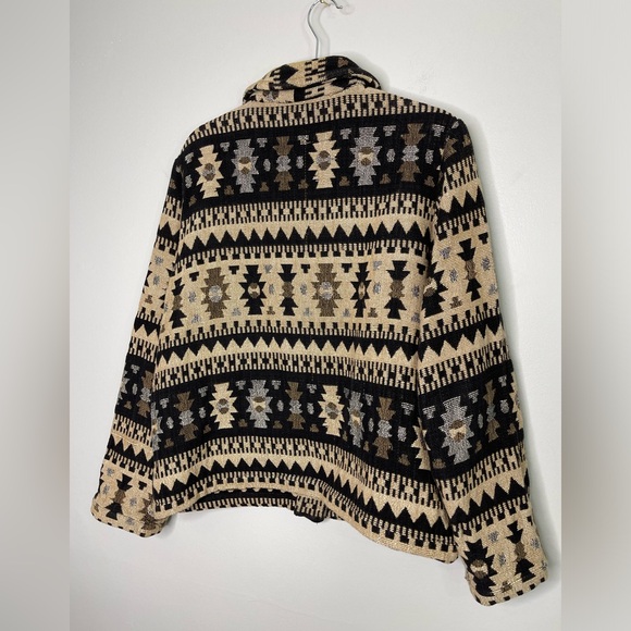 Vintage Chico’s Design Textured Weaved Western Hippie Jacket Size 1/M - Picture 5 of 7